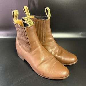 El Presidente Handmade Leather Brown Ankle Boots‎ Womens Size 8